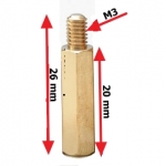 น็อตทองเหลือง M3 20+6mm (Brass Nut)